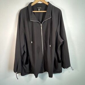 Lane Bryant Black Zip Up Lightweight Jacket Women's Plus Size 26/28‎